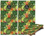 Cornhole Game Board Vinyl Skin Wrap Kit - Famingos and Flowers Sage Green fits 24x48 game boards (GAMEBOARDS NOT INCLUDED)