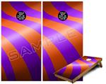 Cornhole Game Board Vinyl Skin Wrap Kit - Two Tone Waves Purple Red fits 24x48 game boards (GAMEBOARDS NOT INCLUDED)