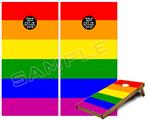 Cornhole Game Board Vinyl Skin Wrap Kit - Rainbow Stripes fits 24x48 game boards (GAMEBOARDS NOT INCLUDED)