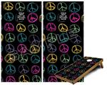 Cornhole Game Board Vinyl Skin Wrap Kit - Kearas Peace Signs Black fits 24x48 game boards (GAMEBOARDS NOT INCLUDED)