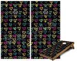 Cornhole Game Board Vinyl Skin Wrap Kit - Kearas Hearts Black fits 24x48 game boards (GAMEBOARDS NOT INCLUDED)