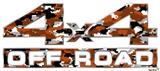 WraptorCamo Digital Camo Burnt Orange - 4x4 Decal Bolted 13x5.5 (2 Decal Set)