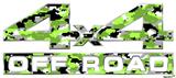 WraptorCamo Digital Camo Neon Green - 4x4 Decal Bolted 13x5.5 (2 Decal Set)