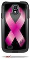 Hope Breast Cancer Pink Ribbon on Black - Decal Style Vinyl Skin fits Otterbox Commuter Case for Samsung Galaxy S4 (CASE SOLD SEPARATELY)