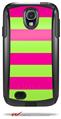 Psycho Stripes Neon Green and Hot Pink - Decal Style Vinyl Skin fits Otterbox Commuter Case for Samsung Galaxy S4 (CASE SOLD SEPARATELY)