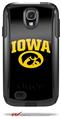 Iowa Hawkeyes Tigerhawk Oval 01 Gold on Black - Decal Style Vinyl Skin fits Otterbox Commuter Case for Samsung Galaxy S4 (CASE SOLD SEPARATELY)