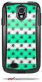Kearas Daisies Stripe Sea Foam - Decal Style Vinyl Skin fits Otterbox Commuter Case for Samsung Galaxy S4 (CASE SOLD SEPARATELY)