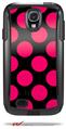 Kearas Polka Dots Pink On Black - Decal Style Vinyl Skin fits Otterbox Commuter Case for Samsung Galaxy S4 (CASE SOLD SEPARATELY)