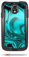 Liquid Metal Chrome Neon Teal - Decal Style Vinyl Skin compatible with Otterbox Commuter Case for Samsung Galaxy S4 (CASE SOLD SEPARATELY)
