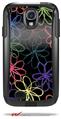 Kearas Flowers on Black - Decal Style Vinyl Skin fits Otterbox Commuter Case for Samsung Galaxy S4 (CASE SOLD SEPARATELY)