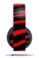Vinyl Decal Skin Wrap compatible with Original Sony PlayStation 4 Gold Wireless Headphones Zebra Red (PS4 HEADPHONES  NOT INCLUDED)