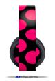 Vinyl Decal Skin Wrap compatible with Original Sony PlayStation 4 Gold Wireless Headphones Kearas Polka Dots Pink On Black (PS4 HEADPHONES  NOT INCLUDED)