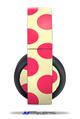 Vinyl Decal Skin Wrap compatible with Original Sony PlayStation 4 Gold Wireless Headphones Kearas Polka Dots Pink On Cream (PS4 HEADPHONES  NOT INCLUDED)