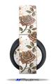 Vinyl Decal Skin Wrap compatible with Original Sony PlayStation 4 Gold Wireless Headphones Flowers Pattern Roses 20 (PS4 HEADPHONES  NOT INCLUDED)