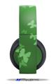 Vinyl Decal Skin Wrap compatible with Original Sony PlayStation 4 Gold Wireless Headphones Bokeh Butterflies Green (PS4 HEADPHONES  NOT INCLUDED)