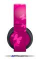 Vinyl Decal Skin Wrap compatible with Original Sony PlayStation 4 Gold Wireless Headphones Bokeh Butterflies Hot Pink (PS4 HEADPHONES  NOT INCLUDED)