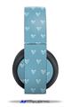 Vinyl Decal Skin Wrap compatible with Original Sony PlayStation 4 Gold Wireless Headphones Hearts Blue On White (PS4 HEADPHONES  NOT INCLUDED)
