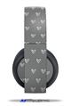 Vinyl Decal Skin Wrap compatible with Original Sony PlayStation 4 Gold Wireless Headphones Hearts Gray On White (PS4 HEADPHONES  NOT INCLUDED)