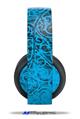 Vinyl Decal Skin Wrap compatible with Original Sony PlayStation 4 Gold Wireless Headphones Folder Doodles Blue Medium (PS4 HEADPHONES  NOT INCLUDED)