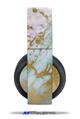 Vinyl Decal Skin Wrap compatible with Original Sony PlayStation 4 Gold Wireless Headphones Cotton Candy Gilded Marble (PS4 HEADPHONES  NOT INCLUDED)