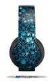 Vinyl Decal Skin Wrap compatible with Original Sony PlayStation 4 Gold Wireless Headphones Blue Flower Bomb Starry Night (PS4 HEADPHONES  NOT INCLUDED)
