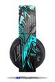 Vinyl Decal Skin Wrap compatible with Original Sony PlayStation 4 Gold Wireless Headphones Baja 0032 Neon Teal (PS4 HEADPHONES  NOT INCLUDED)
