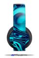 Vinyl Decal Skin Wrap compatible with Original Sony PlayStation 4 Gold Wireless Headphones Liquid Metal Chrome Neon Blue (PS4 HEADPHONES NOT INCLUDED)