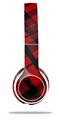 Skin Decal Wrap compatible with Beats Solo 2 WIRED Headphones Red Plaid (HEADPHONES NOT INCLUDED)