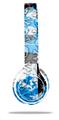 Skin Decal Wrap compatible with Beats Solo 2 WIRED Headphones Checker Skull Splatter Blue (HEADPHONES NOT INCLUDED)