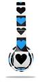 Skin Decal Wrap compatible with Beats Solo 2 WIRED Headphones Hearts And Stars Blue (HEADPHONES NOT INCLUDED)