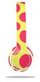 Skin Decal Wrap compatible with Beats Solo 2 WIRED Headphones Kearas Polka Dots Pink And Yellow (HEADPHONES NOT INCLUDED)