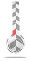 Skin Decal Wrap compatible with Beats Solo 2 WIRED Headphones Chevrons Gray And Coral (HEADPHONES NOT INCLUDED)