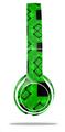 Skin Decal Wrap compatible with Beats Solo 2 WIRED Headphones Criss Cross Green (HEADPHONES NOT INCLUDED)