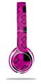 Skin Decal Wrap compatible with Beats Solo 2 WIRED Headphones Criss Cross Pink (HEADPHONES NOT INCLUDED)