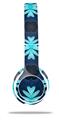 Skin Decal Wrap compatible with Beats Solo 2 WIRED Headphones Abstract Floral Blue (HEADPHONES NOT INCLUDED)