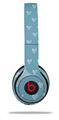 Skin Decal Wrap compatible with Beats Solo 2 WIRED Headphones Hearts Blue On White (HEADPHONES NOT INCLUDED)