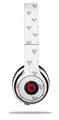 Skin Decal Wrap compatible with Beats Solo 2 WIRED Headphones Hearts Gray (HEADPHONES NOT INCLUDED)