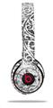 Skin Decal Wrap compatible with Beats Solo 2 WIRED Headphones Folder Doodles White (HEADPHONES NOT INCLUDED)