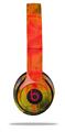 Skin Decal Wrap compatible with Beats Solo 2 WIRED Headphones Cubic Shards Yellow (HEADPHONES NOT INCLUDED)