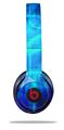 Skin Decal Wrap compatible with Beats Solo 2 WIRED Headphones Cubic Shards Blue (HEADPHONES NOT INCLUDED)