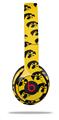Skin Decal Wrap compatible with Beats Solo 2 WIRED Headphones Iowa Hawkeyes Tigerhawk Tiled 06 Black on Gold (HEADPHONES NOT INCLUDED)