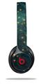 Skin Decal Wrap compatible with Beats Solo 2 WIRED Headphones Green Starry Night (HEADPHONES NOT INCLUDED)