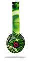 Skin Decal Wrap compatible with Beats Solo 2 WIRED Headphones Liquid Metal Chrome Neon Green (HEADPHONES NOT INCLUDED)