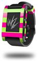 Psycho Stripes Neon Green and Hot Pink - Decal Style Skin fits original Pebble Smart Watch (WATCH SOLD SEPARATELY)