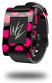 Kearas Polka Dots Pink On Black - Decal Style Skin fits original Pebble Smart Watch (WATCH SOLD SEPARATELY)