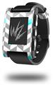 Chevrons Gray And Aqua - Decal Style Skin fits original Pebble Smart Watch (WATCH SOLD SEPARATELY)