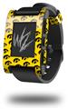 Iowa Hawkeyes Tigerhawk Tiled 06 Black on Gold - Decal Style Skin fits original Pebble Smart Watch (WATCH SOLD SEPARATELY)