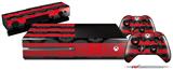 Skull Stripes Red - Holiday Bundle Decal Style Skin fits XBOX One Console Original, Kinect and 2 Controllers (XBOX SYSTEM NOT INCLUDED)