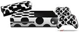 Kearas Polka Dots White And Black - Holiday Bundle Decal Style Skin fits XBOX One Console Original, Kinect and 2 Controllers (XBOX SYSTEM NOT INCLUDED)