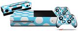 Kearas Polka Dots White And Blue - Holiday Bundle Decal Style Skin fits XBOX One Console Original, Kinect and 2 Controllers (XBOX SYSTEM NOT INCLUDED)